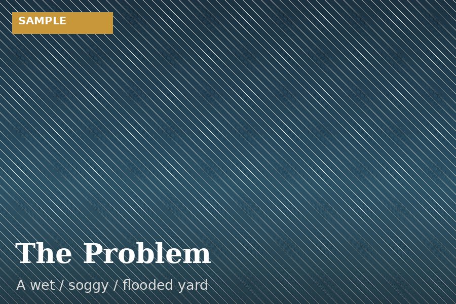 Wet, waterlogged lawn near foundation